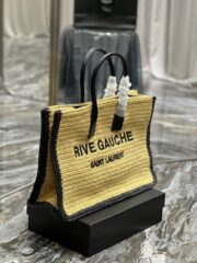Saint Laurent Rive Gauche Tote Bag In Raffia 48cm - Image 8