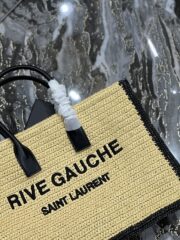 Saint Laurent Rive Gauche Tote Bag In Raffia 48cm - Image 5