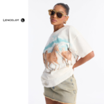 Women's Oversized Crew Neck T-Shirt – Graphic Print Loose Fit Casual Streetwear Tee