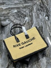 Saint Laurent Rive Gauche Tote Bag In Raffia 48cm - Image 3