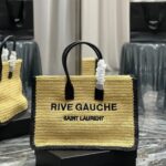 Saint Laurent Rive Gauche Tote Bag In Raffia 48cm